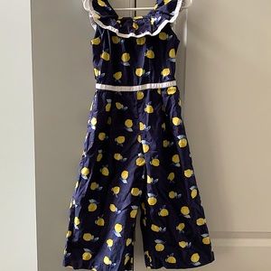 Janie and Jack lemon Romper. Size 4